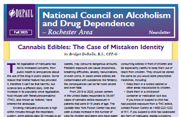 Cover of NCADD-RA Fall 2025 newsletter. Text with purple and teal gradient bar at top.